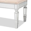 Baxton Studio Hedia Contemporary Glam and Luxe Beige Fabric Upholstered and Silver Finished Wood Accent Bench 213-12263-ZORO